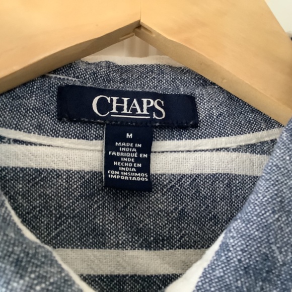 Chaps Petite Striped Linen Blend Sleeveless blouse - Picture 3 of 5